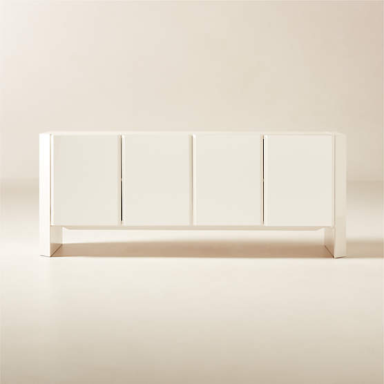 Kirnan 72" Ivory High-Gloss Lacquered Credenza