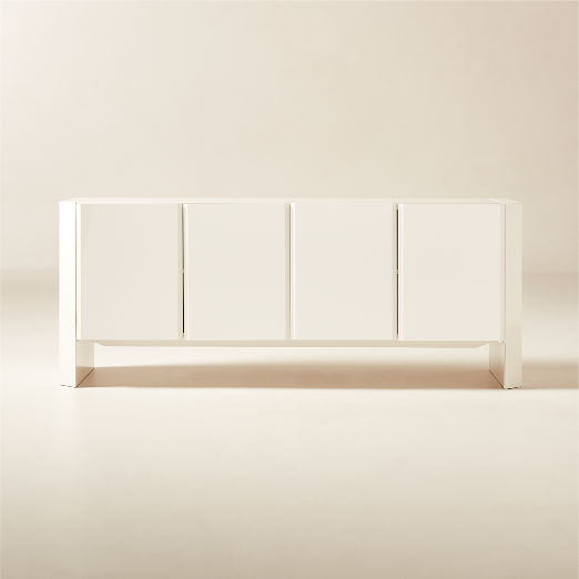 Kirnan 72" Ivory High-Gloss Lacquered Credenza