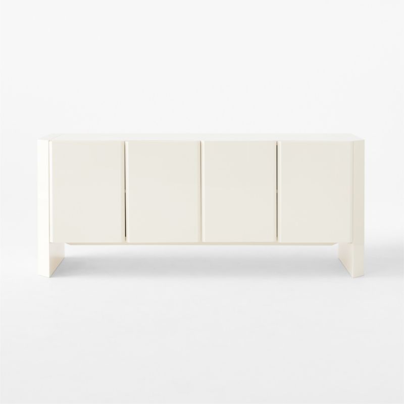 Kirnan 72" Ivory High-Gloss Lacquered Credenza - image 4 of 10