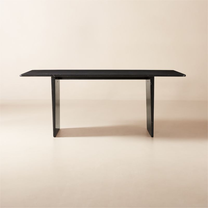 Kishi 75" Rectangular Black Marble Dining Table - image 0 of 11