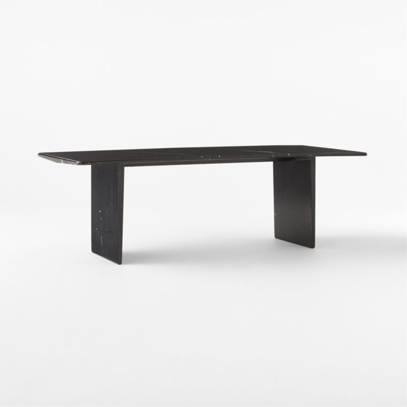 Kishi 95" Rectangular Black Marble Dining Table - image 7 of 11