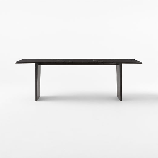 Kishi 95" Rectangular Black Marble Dining Table