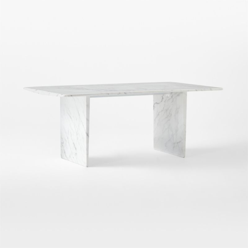 Play Kishi 75" Rectangular White Marble Dining Table - image 5 of 8