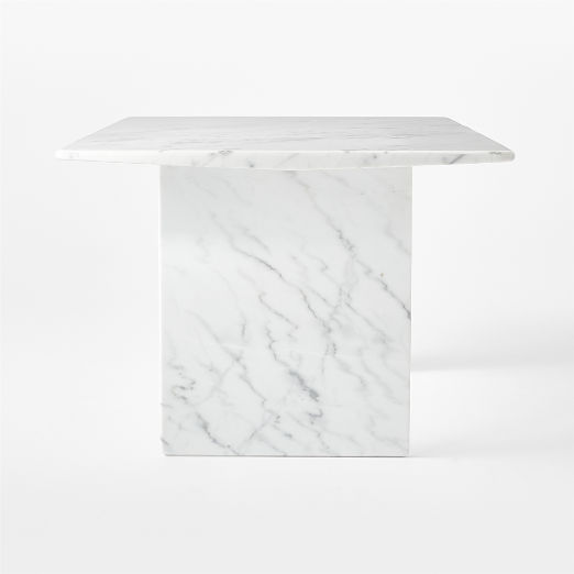 Kishi 75" Rectangular White Marble Dining Table