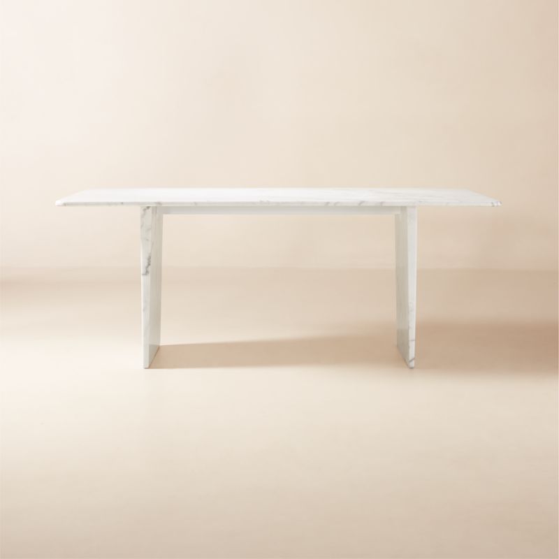 Play Kishi 75" Rectangular White Marble Dining Table - image 1 of 8