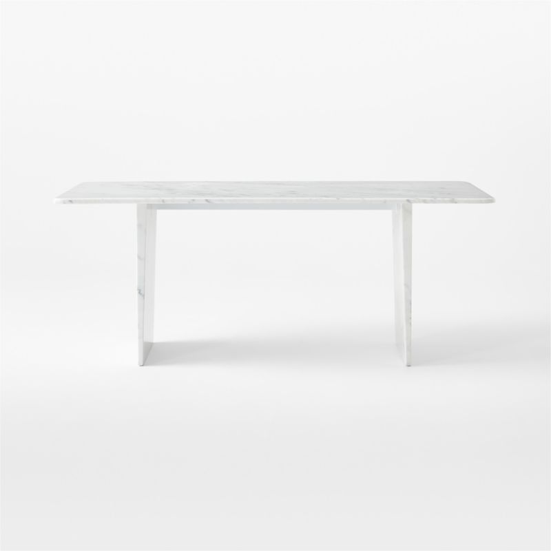 Play Kishi 75" Rectangular White Marble Dining Table - image 4 of 8