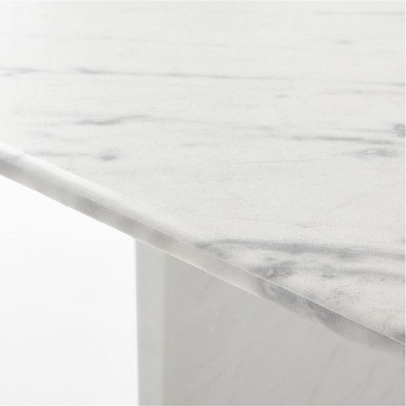 Kishi 95" Rectangular White Marble Dining Table - image 6 of 8