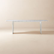 Kishi 95" Rectangular White Marble Dining Table