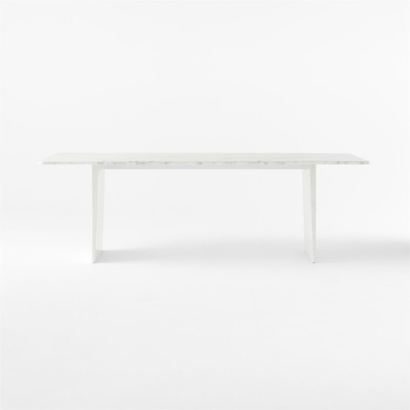 Kishi 95" Rectangular White Marble Dining Table - image 3 of 8