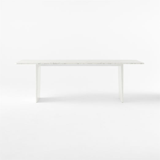 Kishi 95" Rectangular White Marble Dining Table