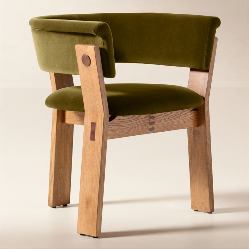 Klub Olive Green Velvet Dining Chair by Steen Østergaard - image 2 of 11