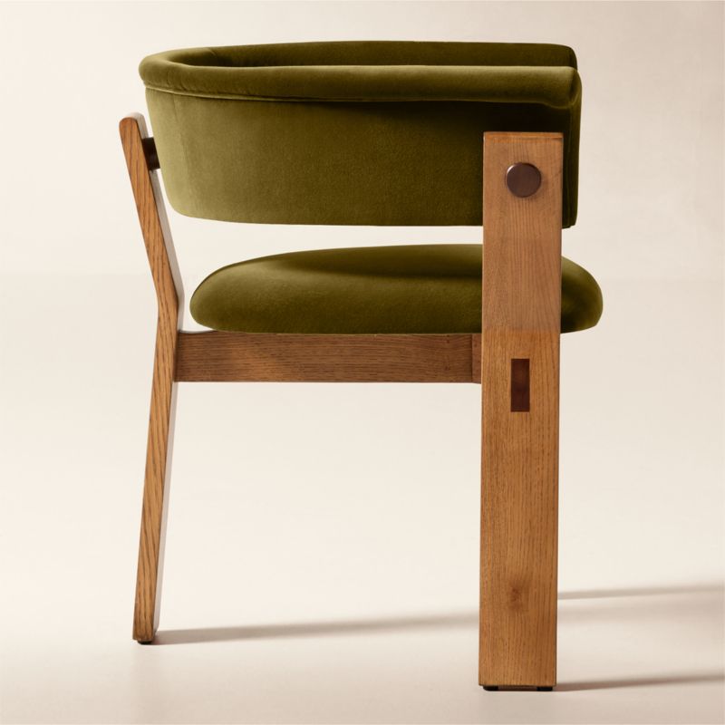 Klub Olive Green Velvet Dining Chair by Steen Østergaard - image 3 of 11