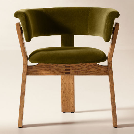 Klub Olive Green Velvet Dining Chair by Steen Østergaard