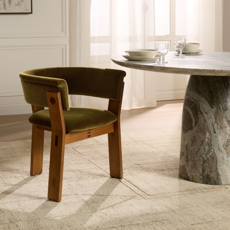 Klub Olive Green Velvet Dining Chair by Steen Østergaard - image 1 of 11