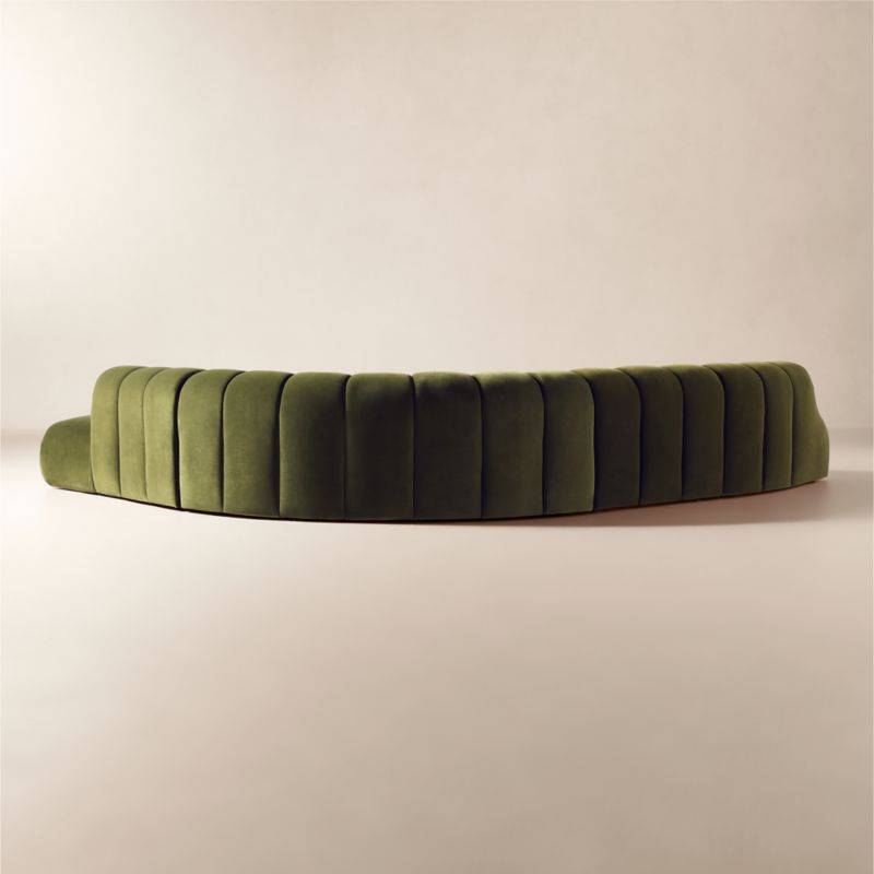Kindred 4-Piece Olive Green Velvet Sectional Sofa with Left Arm End by Casa Dean by Swizz Beatz - image 4 of 8