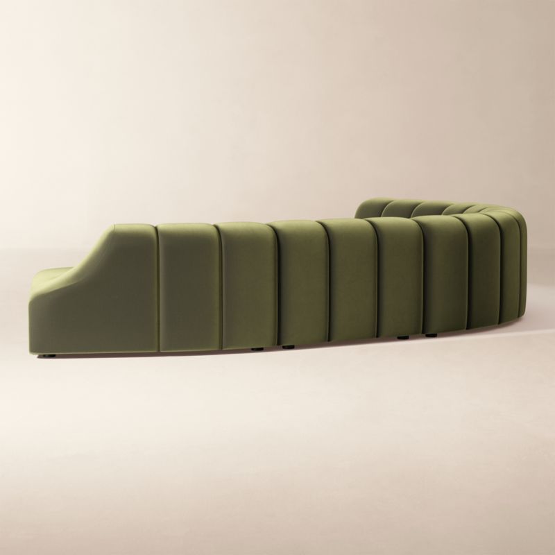 Kindred 4-Piece Olive Green Velvet Sectional Sofa with Right Arm End by Casa Dean by Swizz Beatz - image 4 of 8