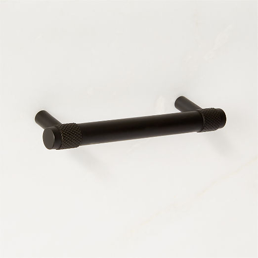 Peri Knurled Black Cabinet Handle 4''