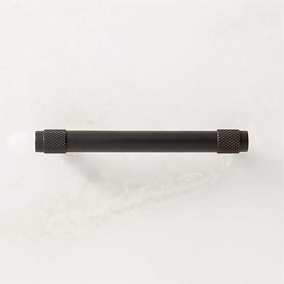 Peri Knurled Black Cabinet Handle 4''