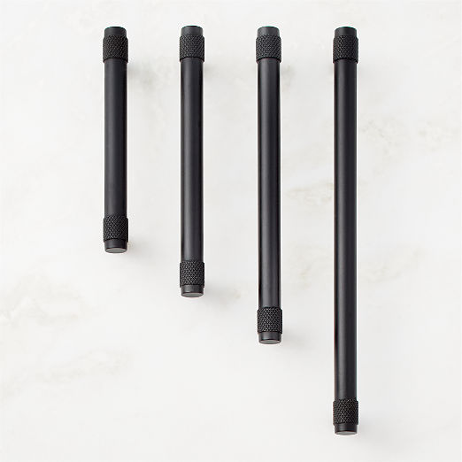 Peri Knurled Black Cabinet Handle 4''