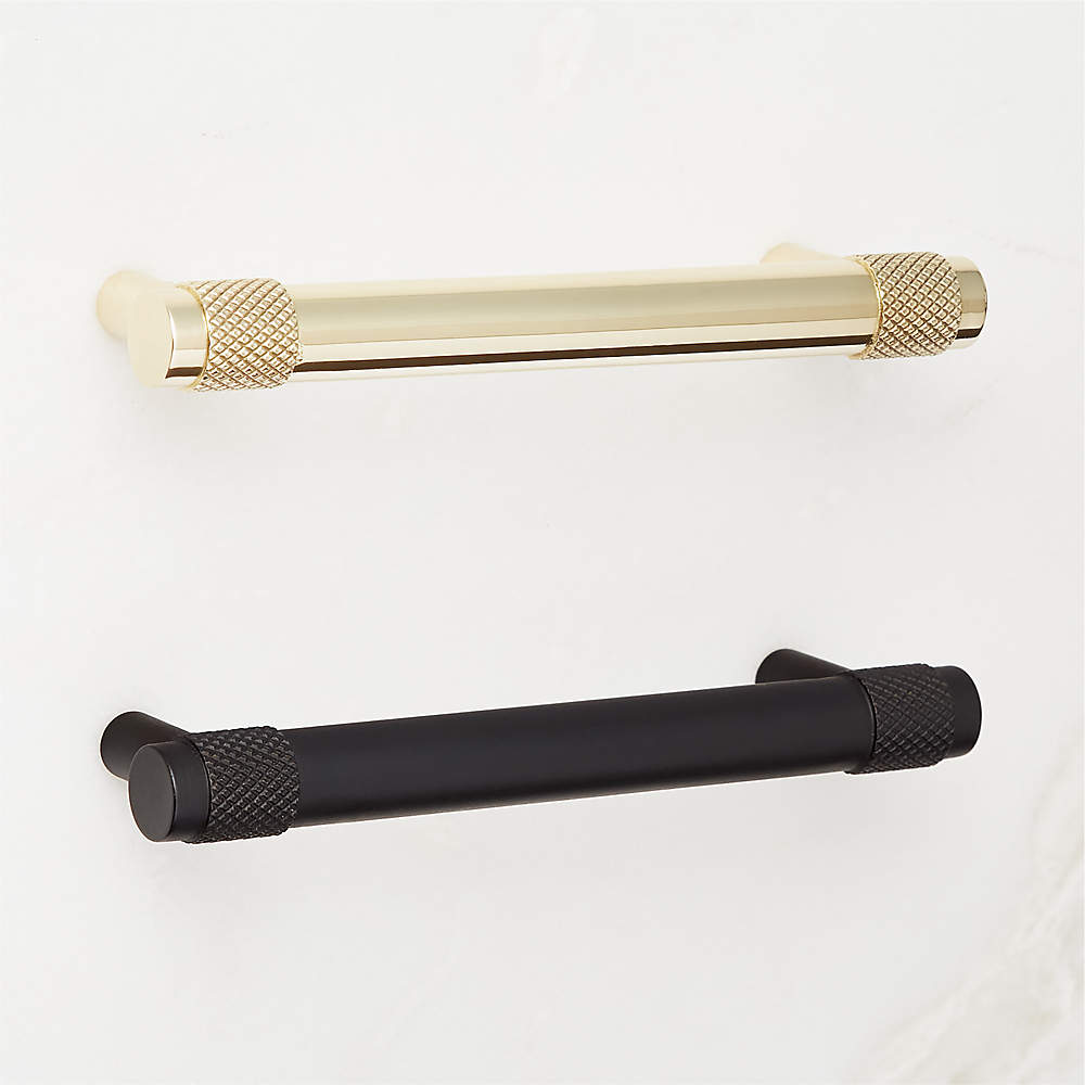 Buy Solid Satin Brass Knurled Pull Handles & Knobs