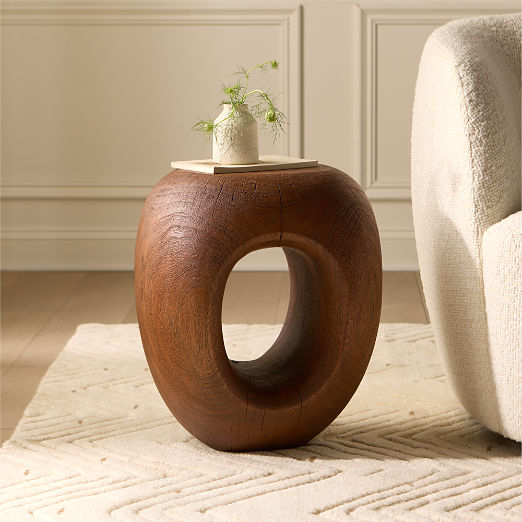 Koa Acacia Wood Side Table
