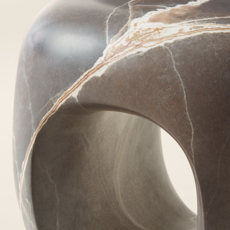 Koa Brown Marbled Resin Side Table - image 4 of 7