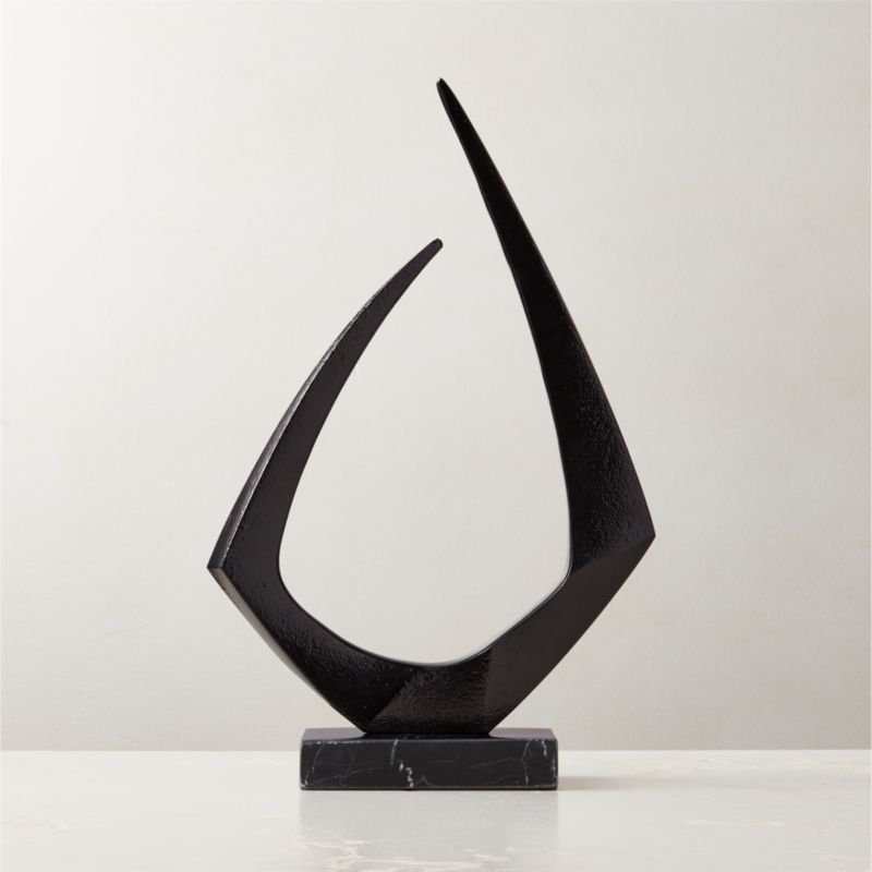 Kokum Black Marble and Metal Sculpture - image 0 of 3