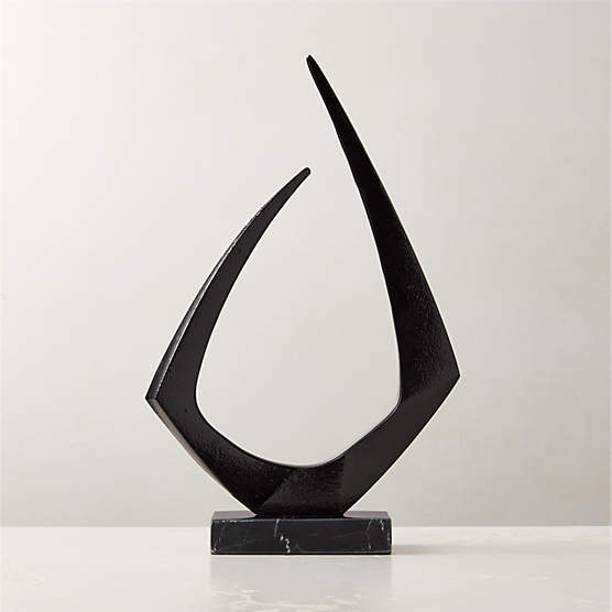 Kokum Black Marble and Metal Sculpture