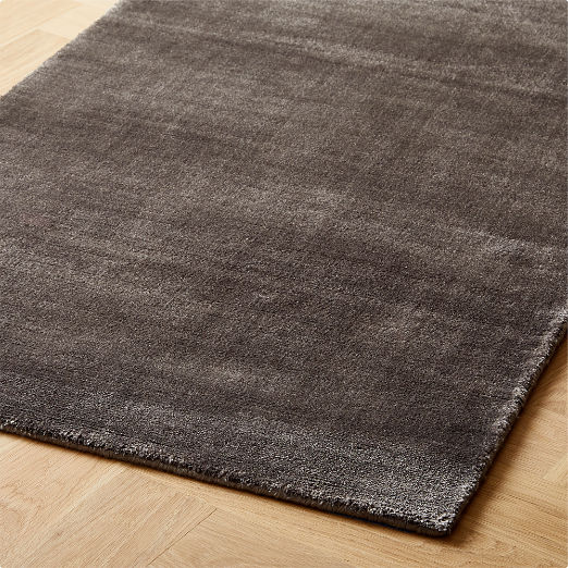 Kole Charcoal Solid Performance Nylon Runner Rug 2.5'X8'