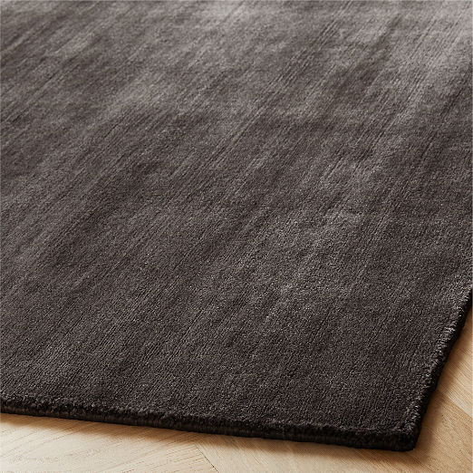 Kole Charcoal Solid Performance Nylon Area Rug
