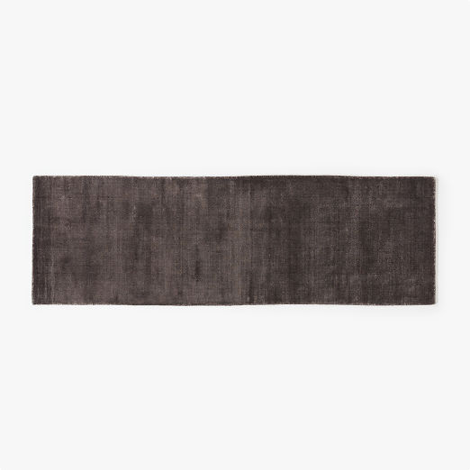 Kole Charcoal Solid Performance Nylon Runner Rug 2.5'X8'