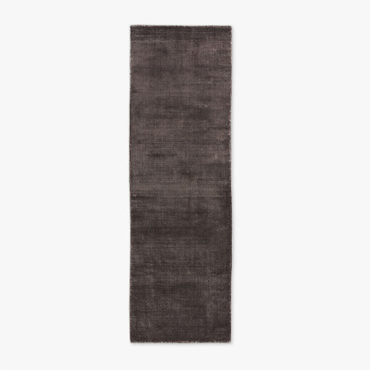 Kole Charcoal Solid Performance Nylon Runner Rug 2.5'X8'