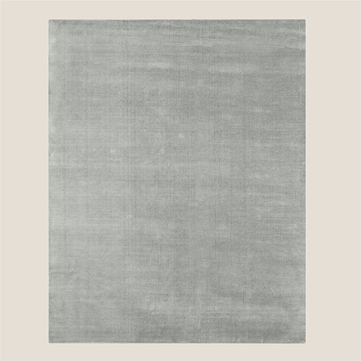 Kole Cool Grey Solid Performance Nylon Area Rug 10'x14'