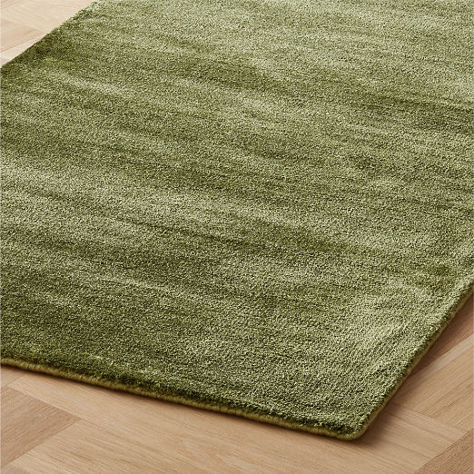 Kole Olive Green Solid Performance Nylon Runner Rug 2.5'x8'