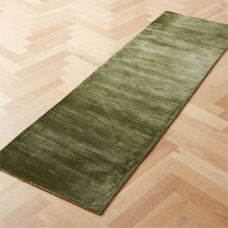 Kole Olive Green Solid Performance Nylon Area Rug