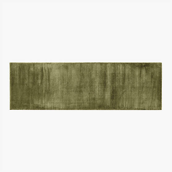 Kole Olive Green Solid Performance Nylon Runner Rug 2.5'x8'