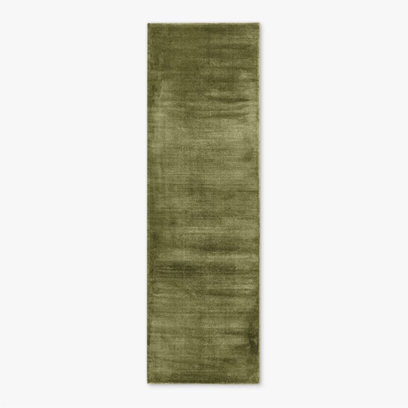 Kole Olive Green Solid Performance Nylon Runner Rug 2.5'x8' - image 0 of 4