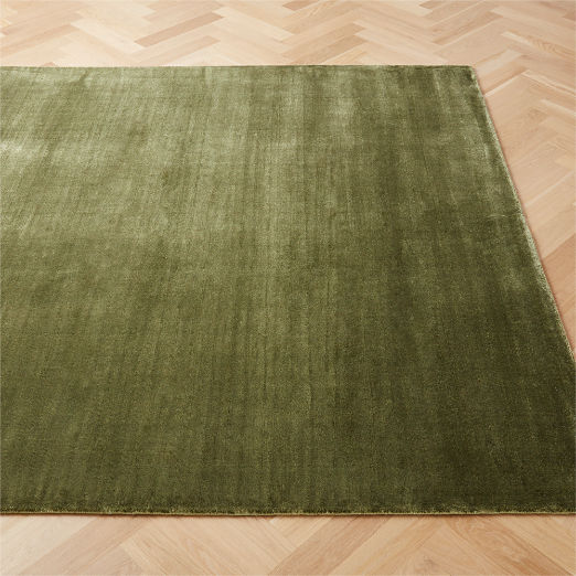 Kole Olive Green Solid Performance Nylon Area Rug 10'x14'