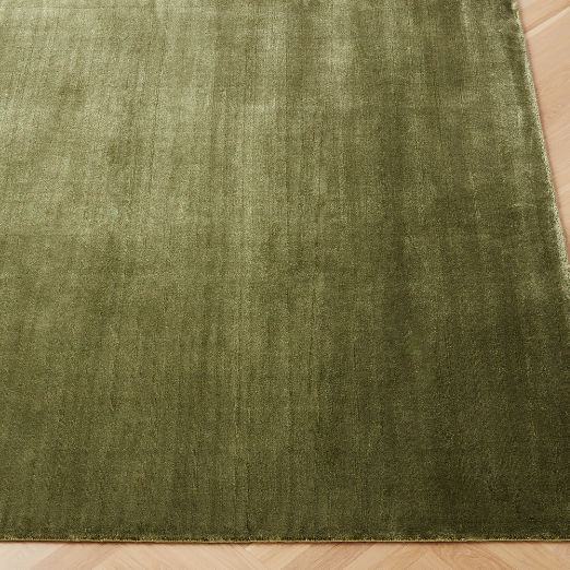 Kole Olive Green Solid Performance Nylon Area Rug 6'x9'