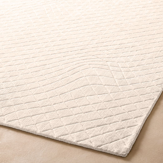 Kole Warm White Abstract Performance Nylon Area Rug