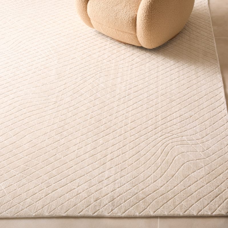 Kole Warm White Abstract Performance Nylon Area Rug 6'x9' - image 4 of 7