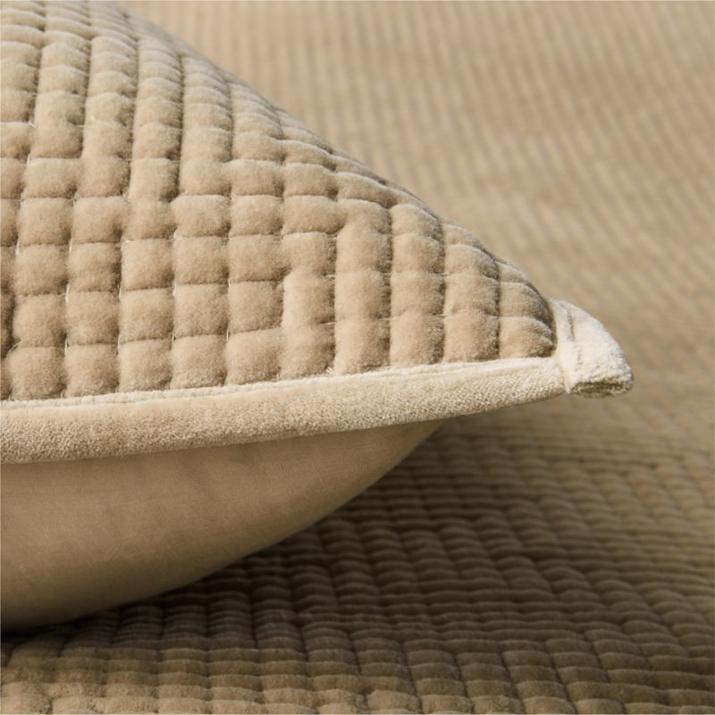 Kolson Light Taupe Organic Cotton Velvet Pillow Shams Set of 2 - image 2 of 5
