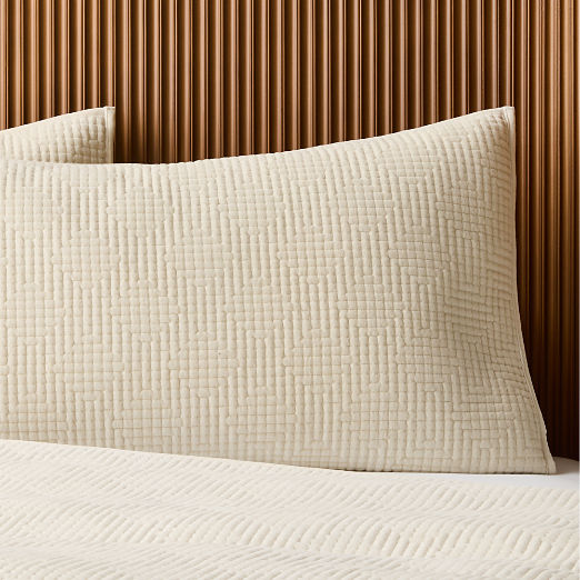 Kolson Warm White Organic Cotton Velvet Pillow Shams Set of 2