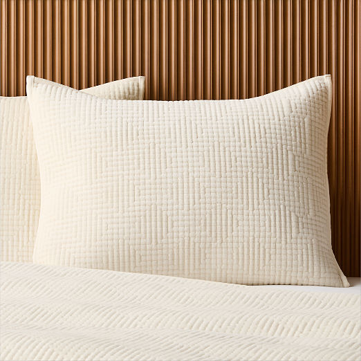 Kolson Warm White Organic Cotton Velvet Standard Pillow Shams Set of 2