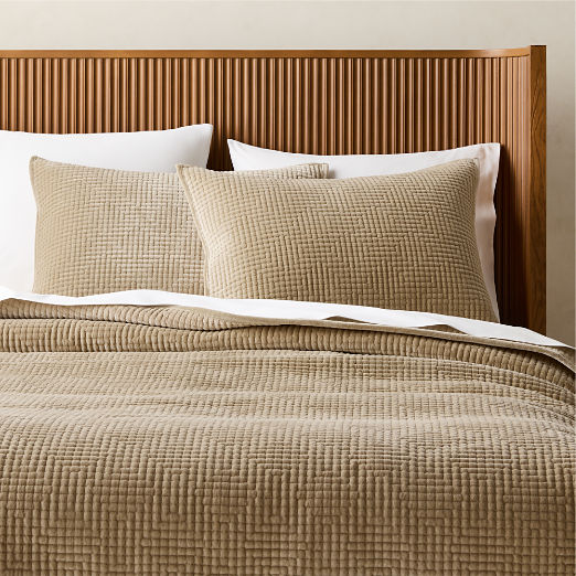 Kolson Light Taupe Organic Cotton Velvet Quilt