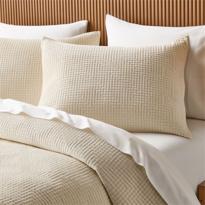 Kolson Warm White Organic Cotton Velvet Pillow Shams Set of 2 - image 1 of 5