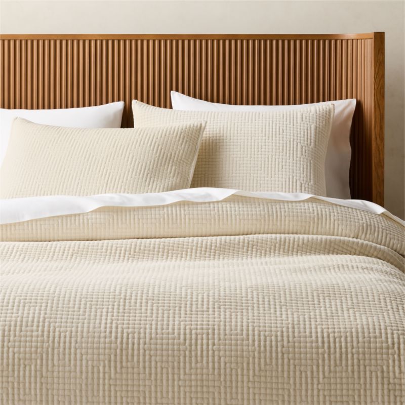 Kolson Warm White Organic Cotton Velvet Pillow Shams Set of 2 - image 4 of 5