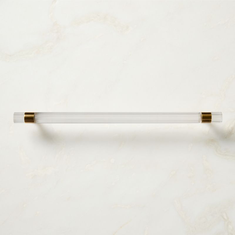 Kora Aged Brass and Acrylic Cabinet Handle 12" - image 2 of 6