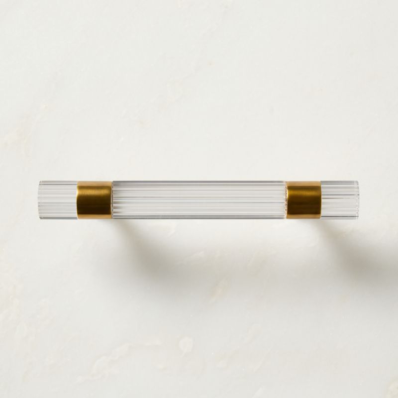 Kora Aged Brass and Acrylic Cabinet Handle 4" - image 2 of 6