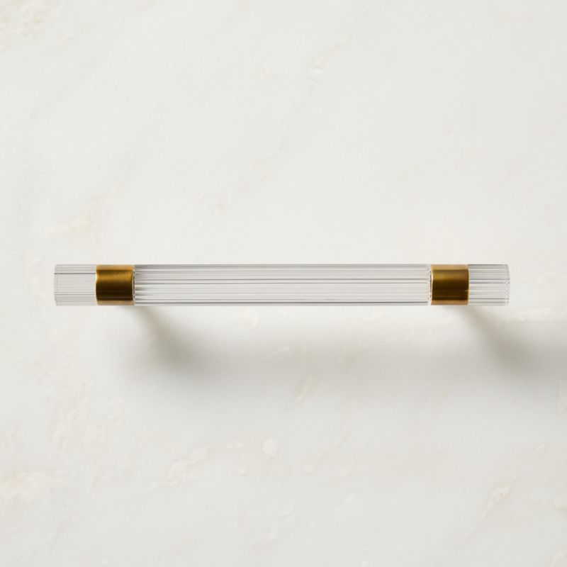Kora Aged Brass and Acrylic Cabinet Handle 6" - image 1 of 5